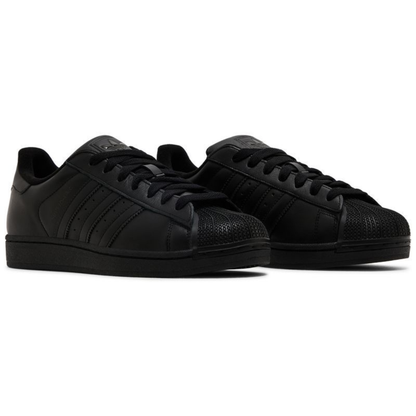 Adidas Originals Men's All Black Superstar II Sneakers, JI0081 (Damaged Box)