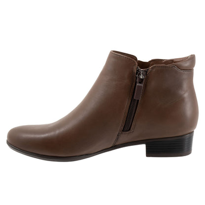 Trotters Major T1762-104 Womens Brown Leather Zipper Ankle & Booties Boots