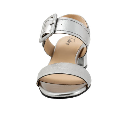 Trotters Laila T2222-043 Womens Gray Leather Heeled Sandals Shoes