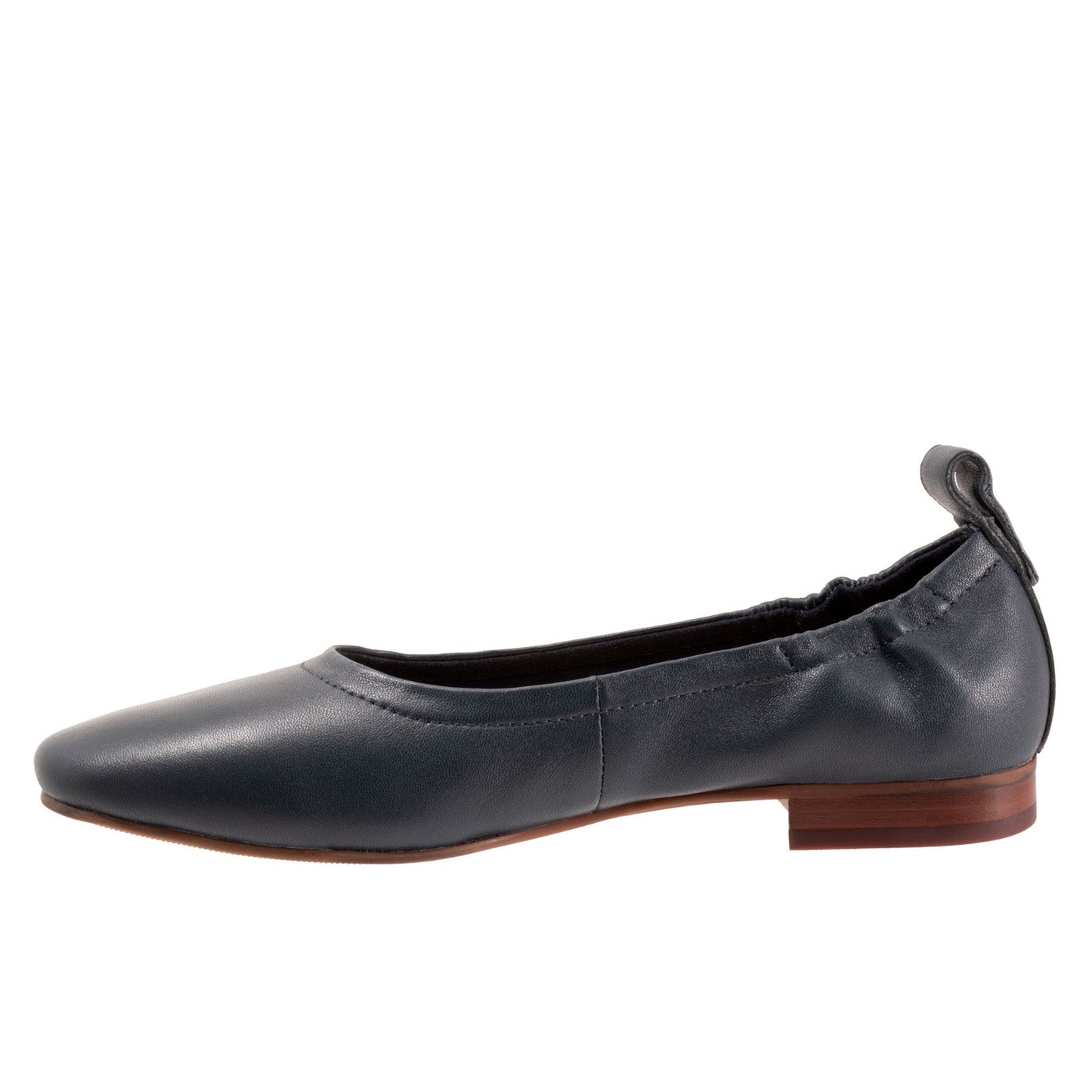 Trotters Gia T2252-400 Womens Blue Leather Slip On Ballet Flats Shoes