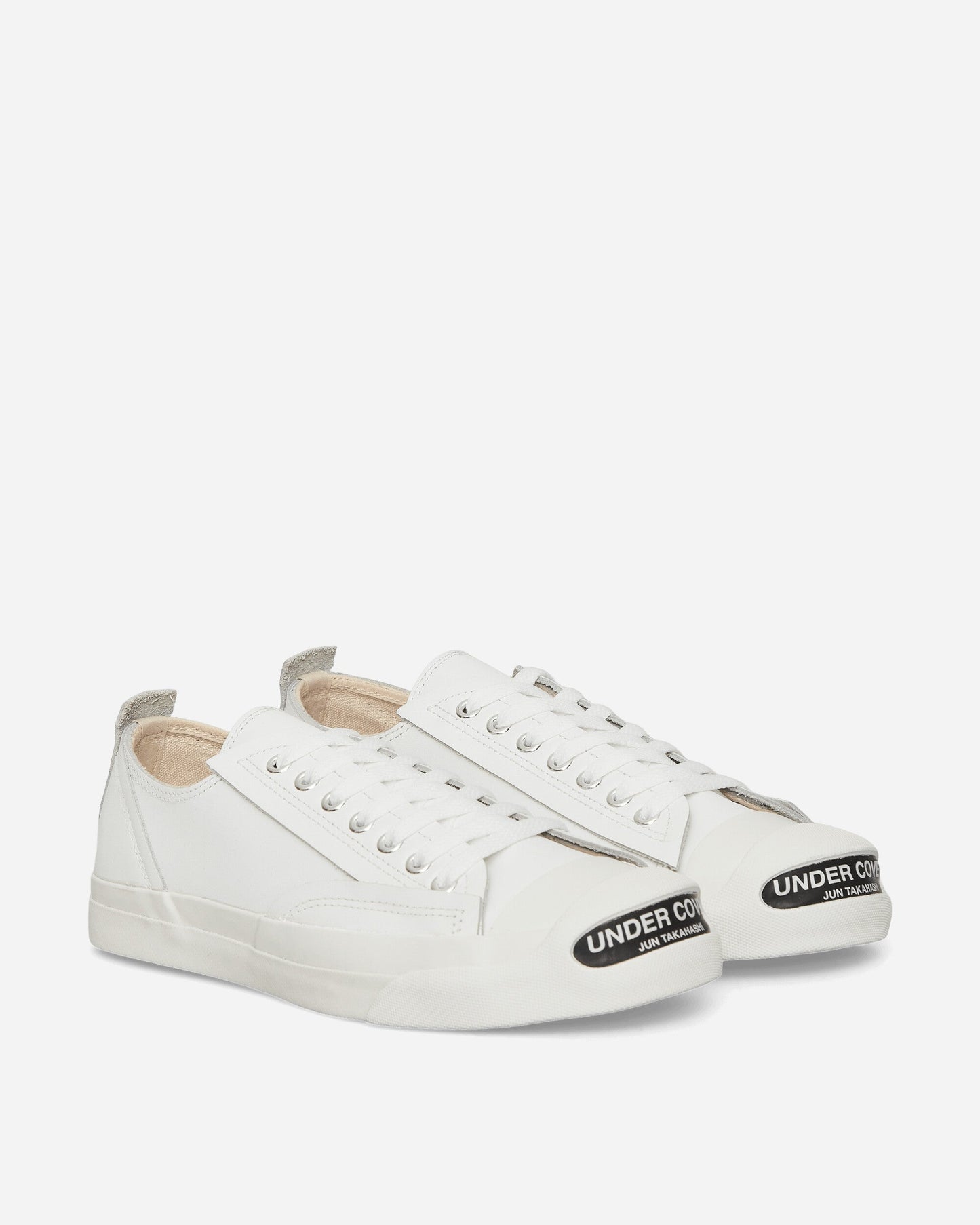Men's Toe Logo Leather Sneakers White