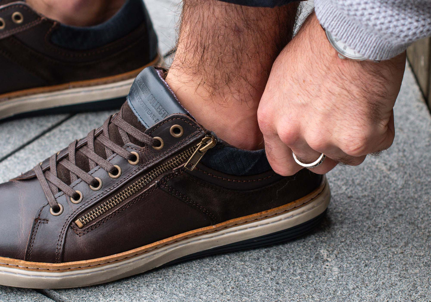 Wild Rhino Whistle Mens Comfortable Leather Lace Up Casual Shoes