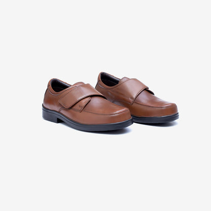 Mens Wide Fit Tredd Well York Velcro Shoes - Tan