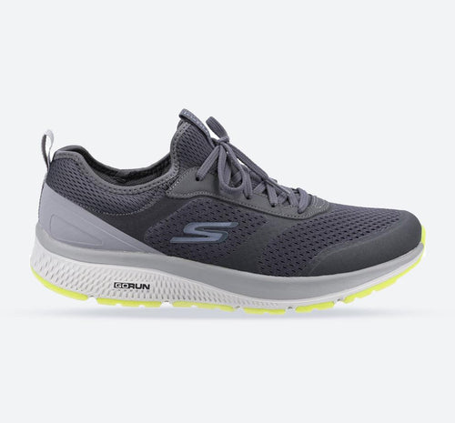 Men's Wide Fit Skechers 220102 GOrun Consistent Trainers - Charcoal/Lime
