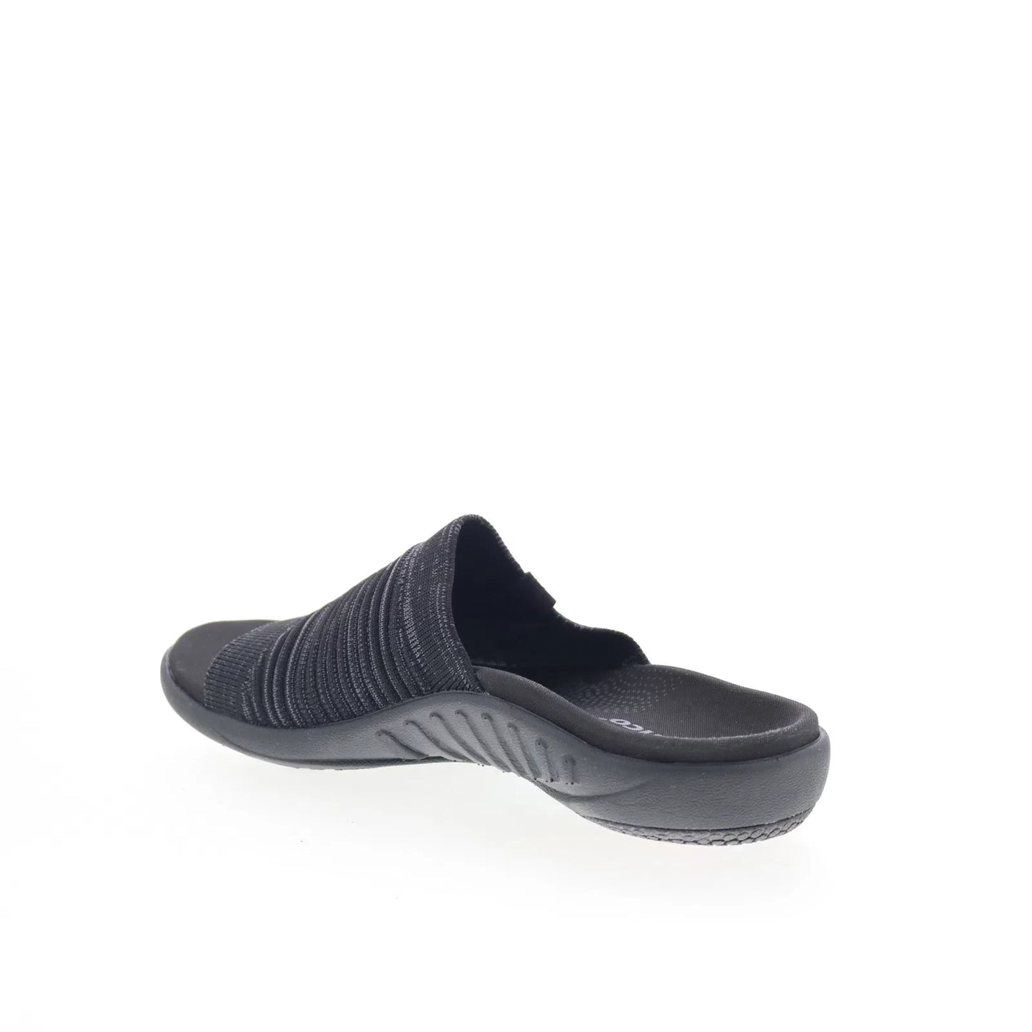 Spenco Astoria Slide SP1016BLK Womens Black Wide Canvas Slides Sandals Shoes
