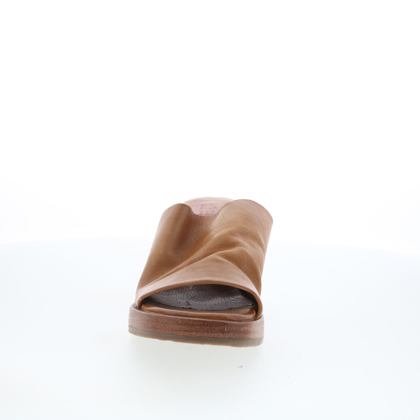 A.S. 98 Audien Womens Brown Leather Slip On Heeled Sandals Shoes