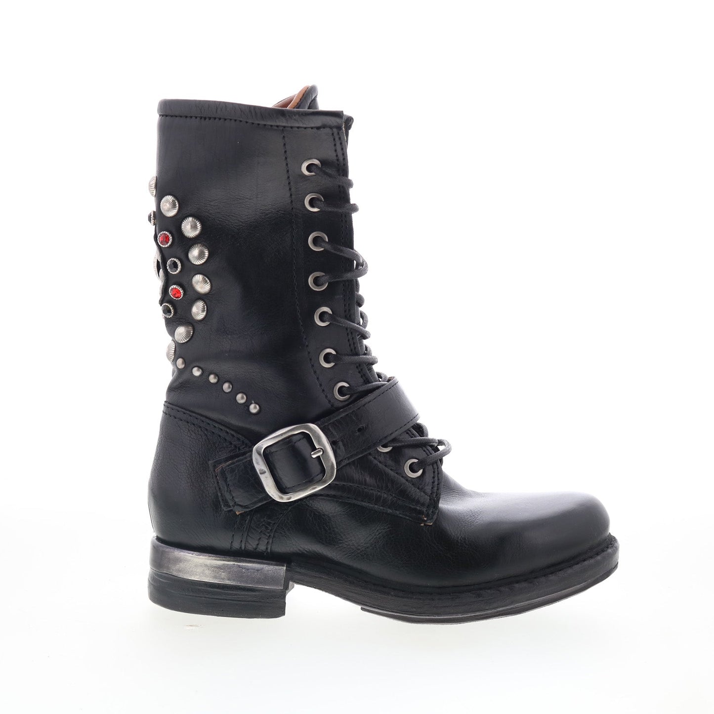 A.S. 98 Austin Womens Black Leather Lace Up Casual Dress Boots