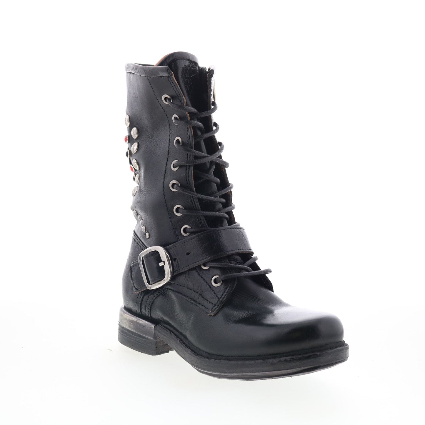 A.S. 98 Austin Womens Black Leather Lace Up Casual Dress Boots