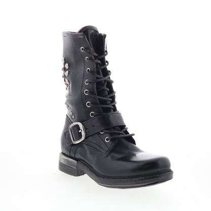 A.S. 98 Austin Womens Black Leather Lace Up Casual Dress Boots