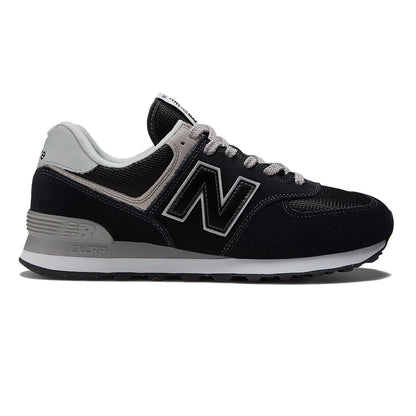 Men's Wide Fit New Balance ML574EVB Walking/Running Trainers - Exclusive - Black/White ENCAP