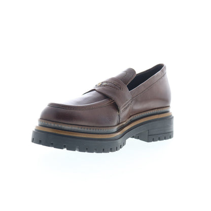 Miz Mooz Damian Womens Brown Leather Loafers & Slip Ons Casual Shoes