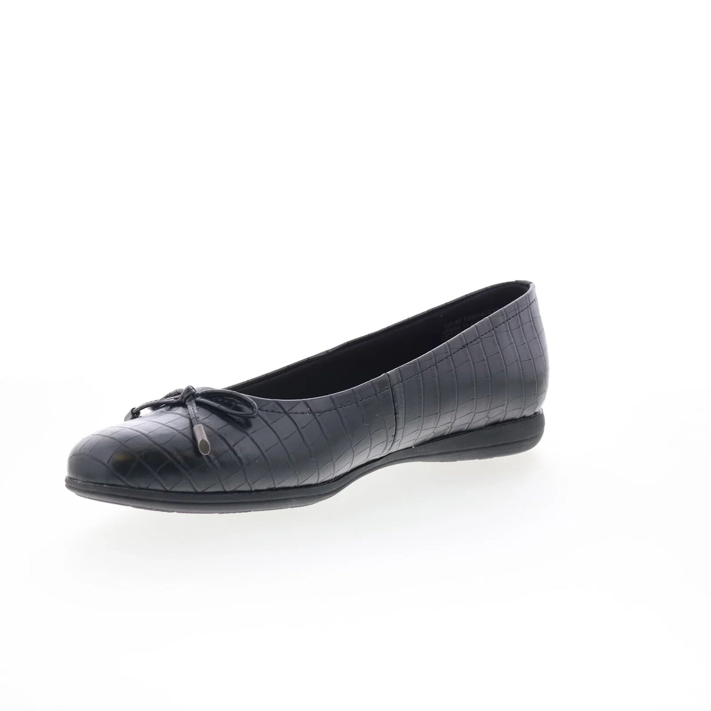 Trotters Dellis T2054-011 Womens Black Leather Slip On Ballet Flats Shoes