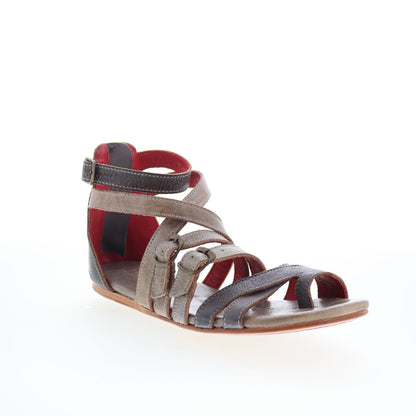 Bed Stu Miya F373046 Womens Brown Leather Zipper Strap Sandals Shoes