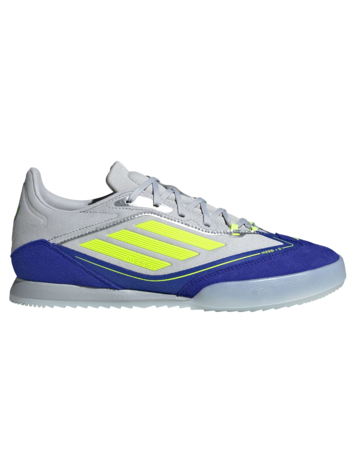 Adidas Men's F50 Freestyle Messi Indoor Soccer Sneakers, Silver Metallic, JH8830