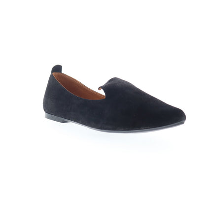 Miz Mooz Gisele Womens Black Suede Slip On Loafer Flats Shoes