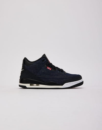 Jordan Air Jordan 3 Retro x Levi's 'Indigo and Gym Red' Grade-School