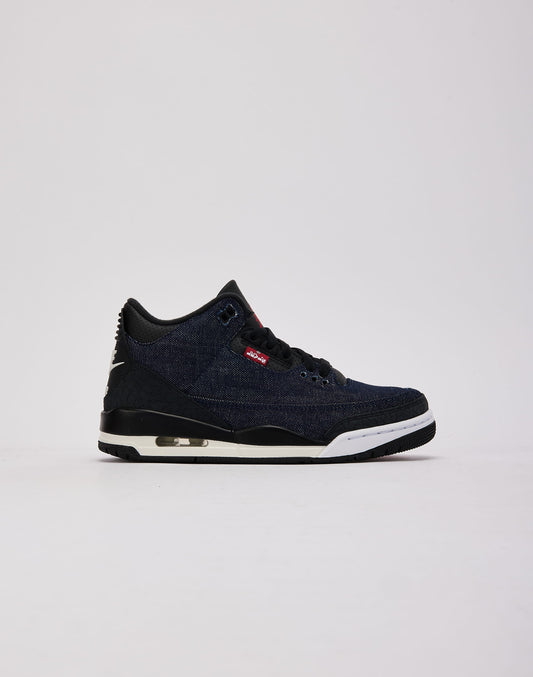 Jordan Air Jordan 3 Retro x Levi's 'Indigo and Gym Red' Grade-School