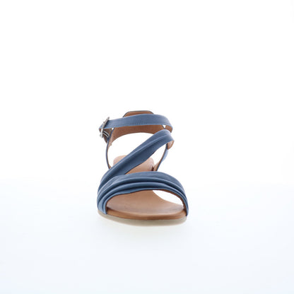 Miz Mooz Kailee Womens Blue Leather Hook & Loop Heeled Sandals Shoes
