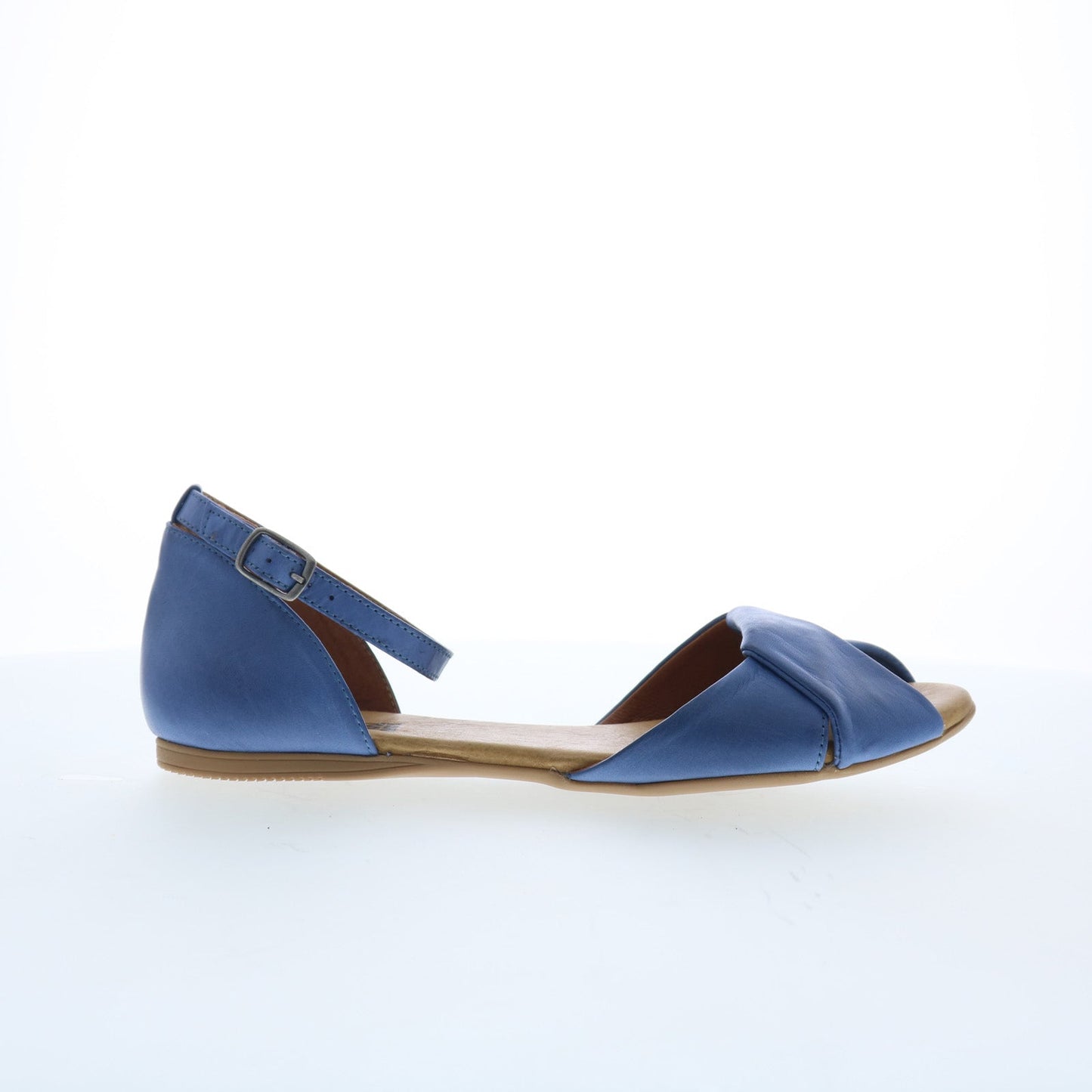 Miz Mooz Kendria Womens Blue Leather Hook & Loop Strap Sandals Shoes
