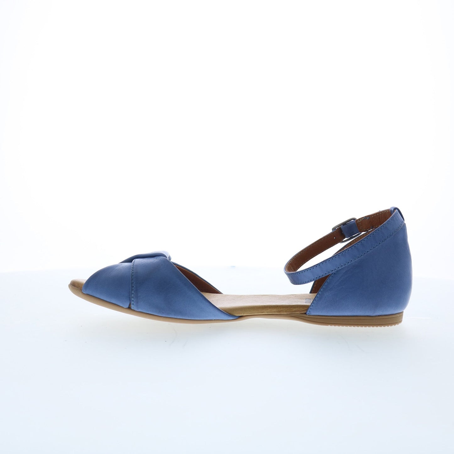 Miz Mooz Kendria Womens Blue Leather Hook & Loop Strap Sandals Shoes