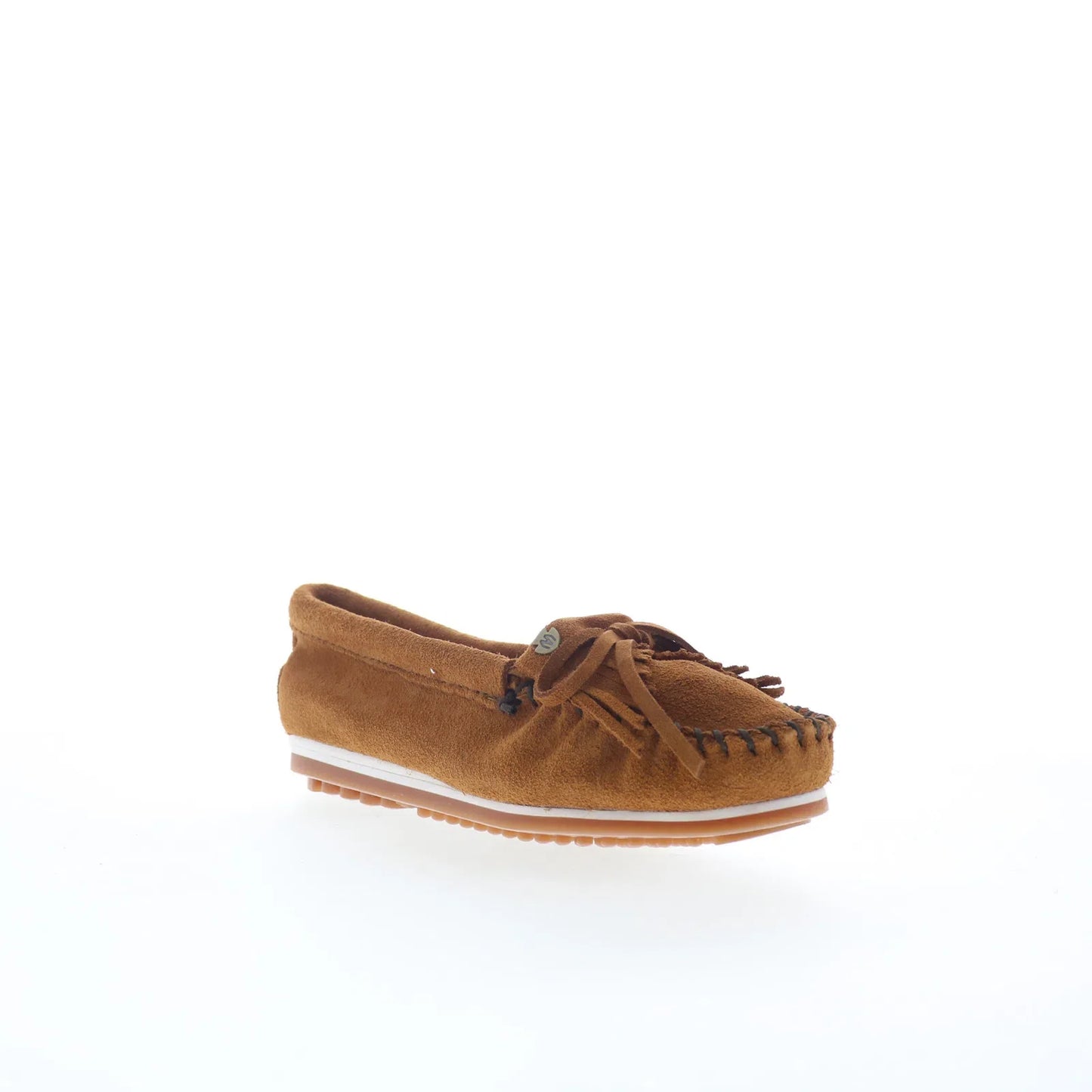 Minnetonka Kilty Plus 4302W Womens Brown Wide Suede Loafer Flats Shoes