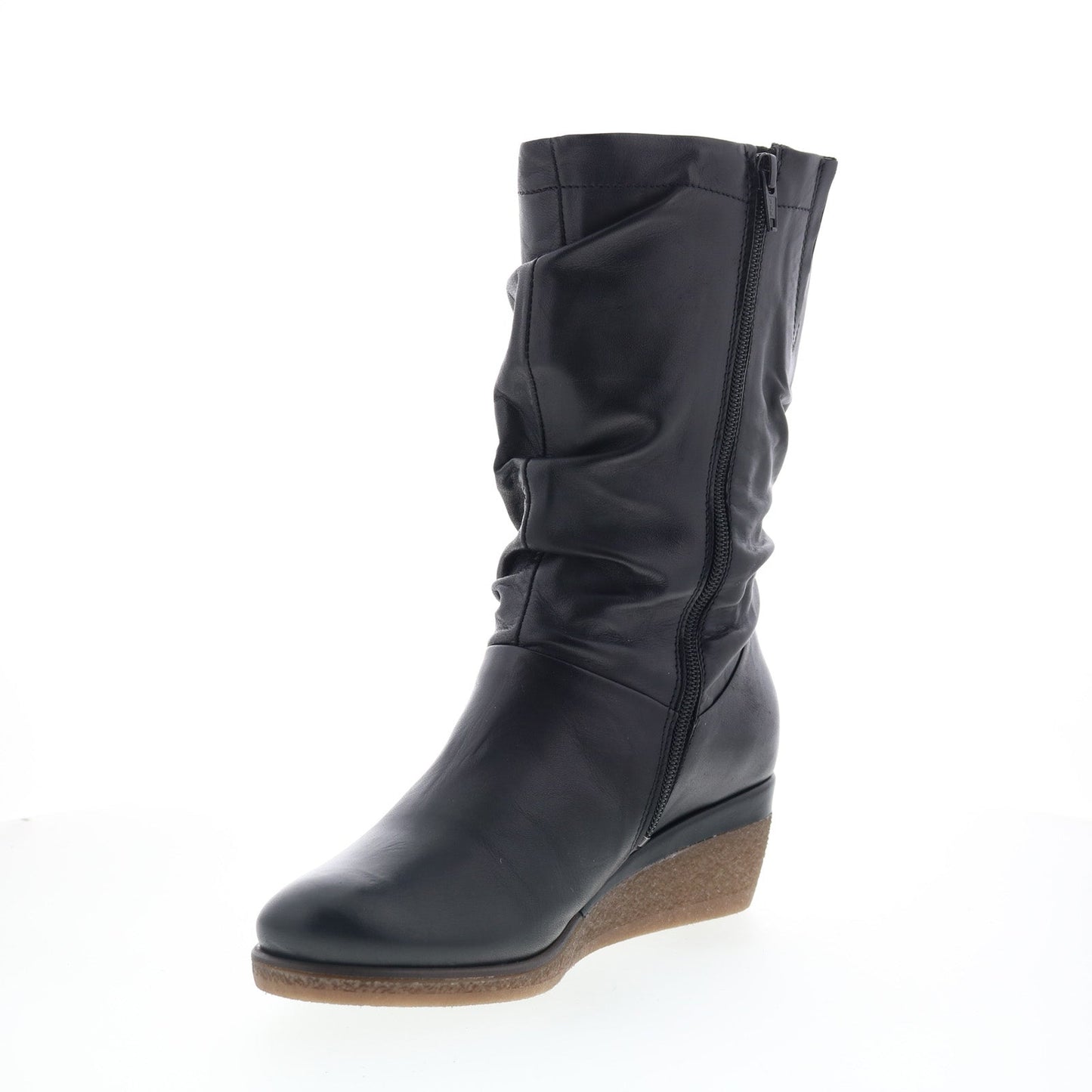 Miz Mooz Martina-MM Womens Black Leather Zipper Casual Dress Boots