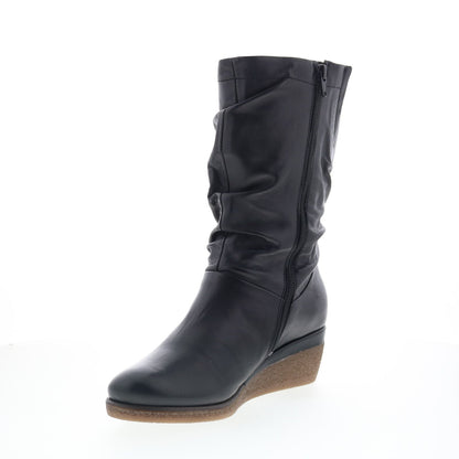Miz Mooz Martina-MM Womens Black Leather Zipper Casual Dress Boots