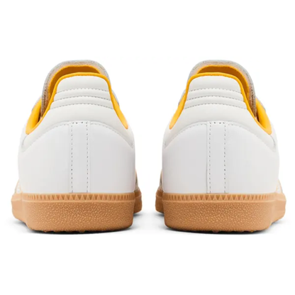 Adidas Men's White Samba OG 'Two Tone Stripes - Crew Yellow' Sneakers, ID1479 (No Box)