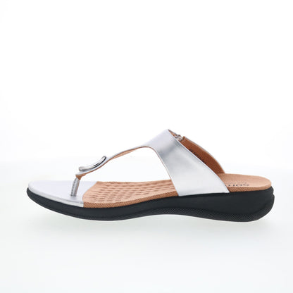 SoftWalk Talara S2215-041 Womens Sliver Synthetic Thong Sandals Shoes