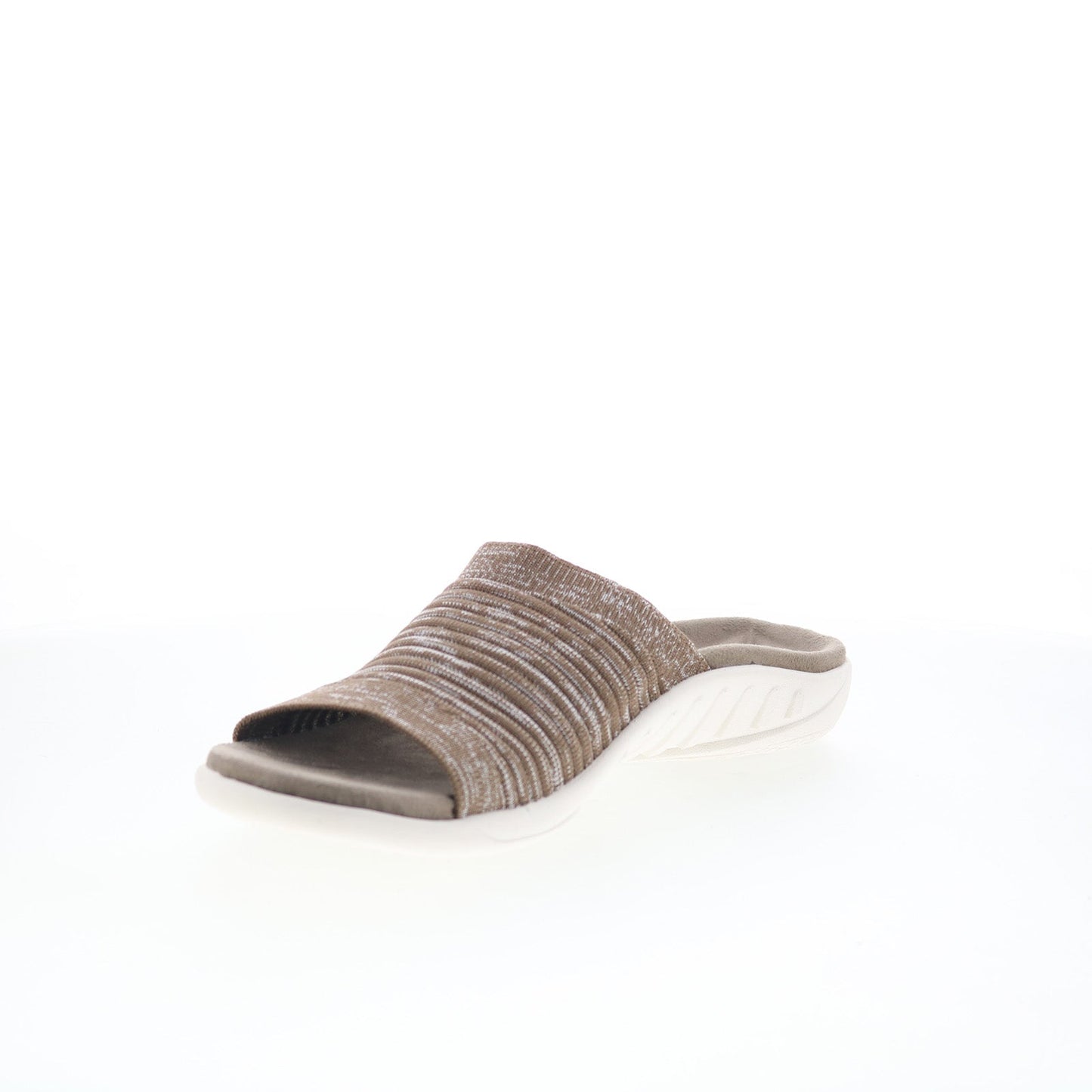 Spenco Odessa Fauna SP1245SHI Womens Brown Canvas Slides Sandals Shoes