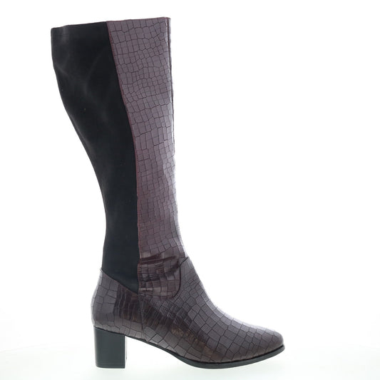 Trotters Kirby Wide Calf Womens Burgundy Extra Wide Casual Dress Boots