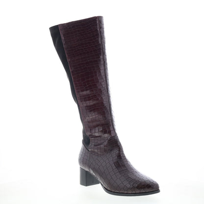 Trotters Kirby Wide Calf Womens Burgundy Extra Wide Casual Dress Boots