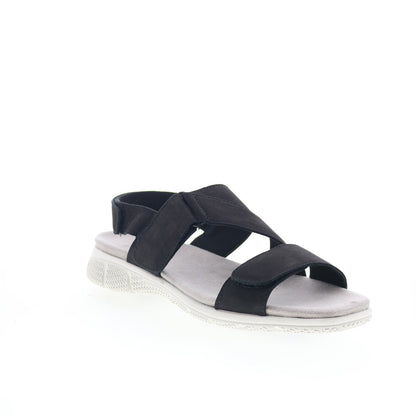 Trotters Tatia T2237-036 Womens Black Nubuck Strap Sport Sandals Shoes