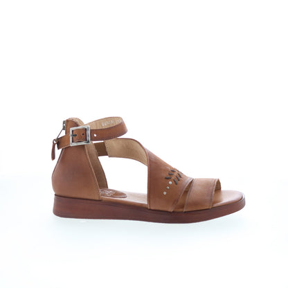 Miz Mooz Geranium T29002-101-6892 Womens Brown Leather Wedges Sandals Shoes