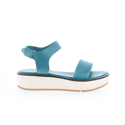 Miz Mooz Vice Womens Blue Leather Strap Slingback Sandals Shoes