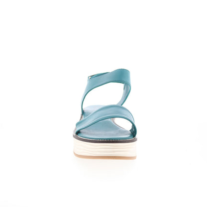 Miz Mooz Vice Womens Blue Leather Strap Slingback Sandals Shoes