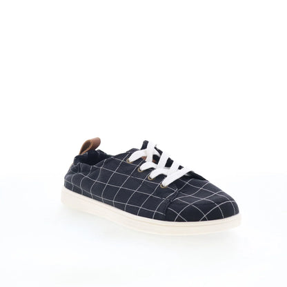 Spenco Windowpane SP1202BLK Womens Black Canvas Lifestyle Sneakers Shoes