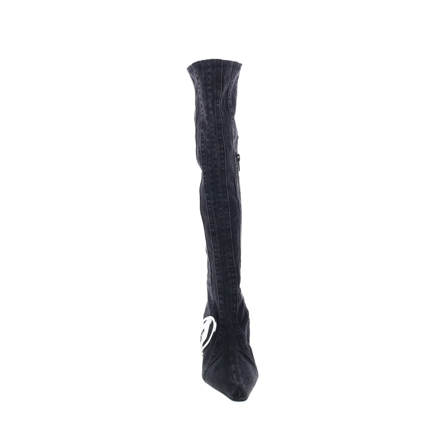 Diesel D-Eclipse KBT Y03222-P0585-H1939 Womens Black Canvas Knee High Boots