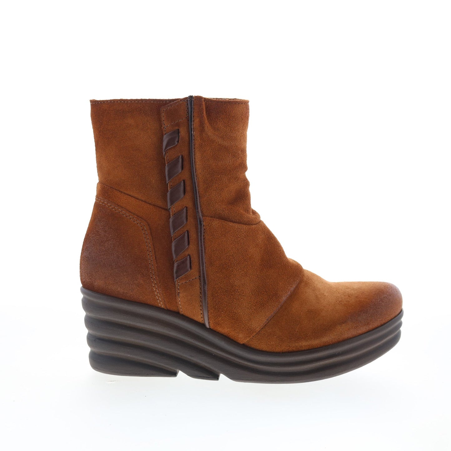 Miz Mooz Zola Womens Brown Suede Zipper Ankle & Booties Boots