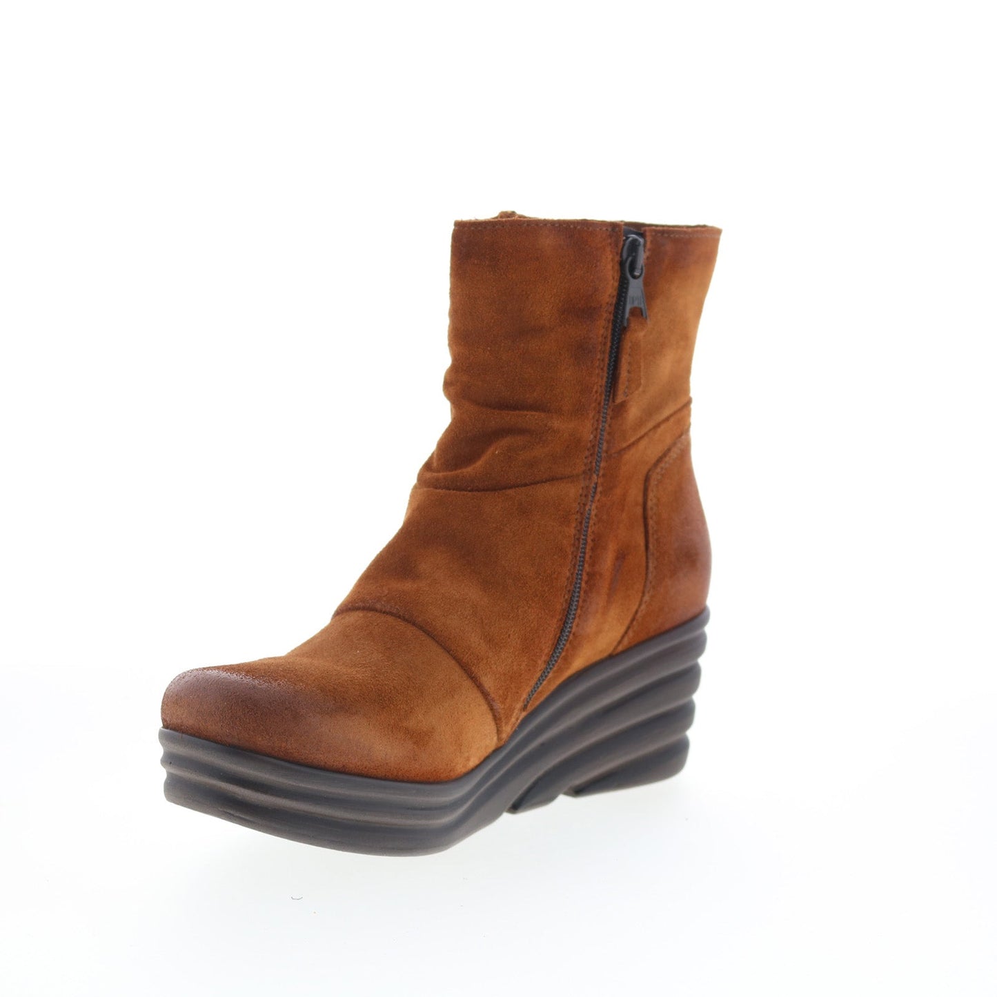 Miz Mooz Zola Womens Brown Suede Zipper Ankle & Booties Boots