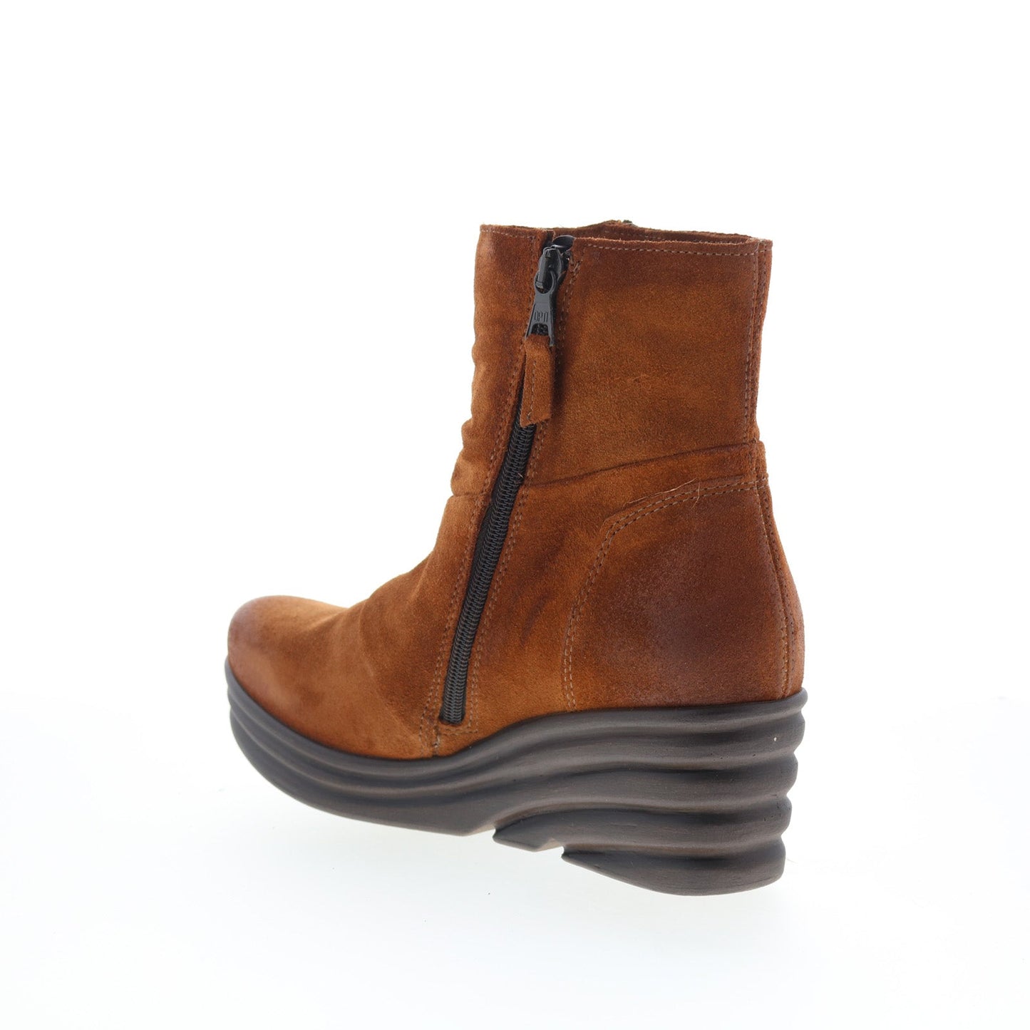 Miz Mooz Zola Womens Brown Suede Zipper Ankle & Booties Boots